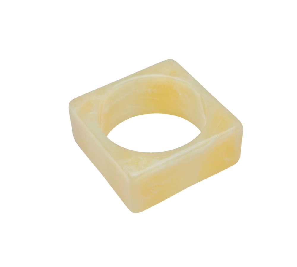 Big XL Square armbånd - råhvid